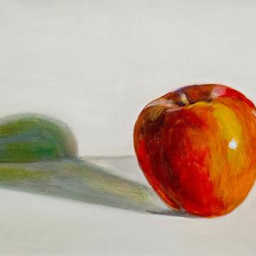 Ethel Bellows Apple, 2002 Oil on paper — 9"H x 12"W Library 